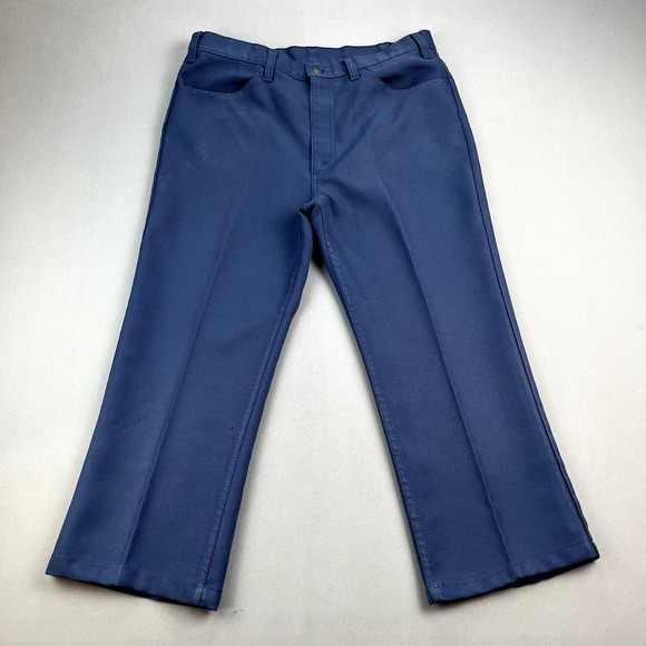 Vintage Levis Sta-Prest Pants Mens 34 Blue Straight Leg Dress Slacks Made in USA - Picture 4 of 16